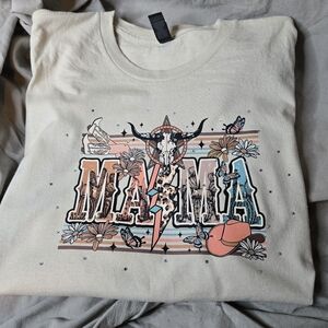 Graphic Tee Mama Western Motif Kick up your Heels Floral Butterfly Bling T Shirt